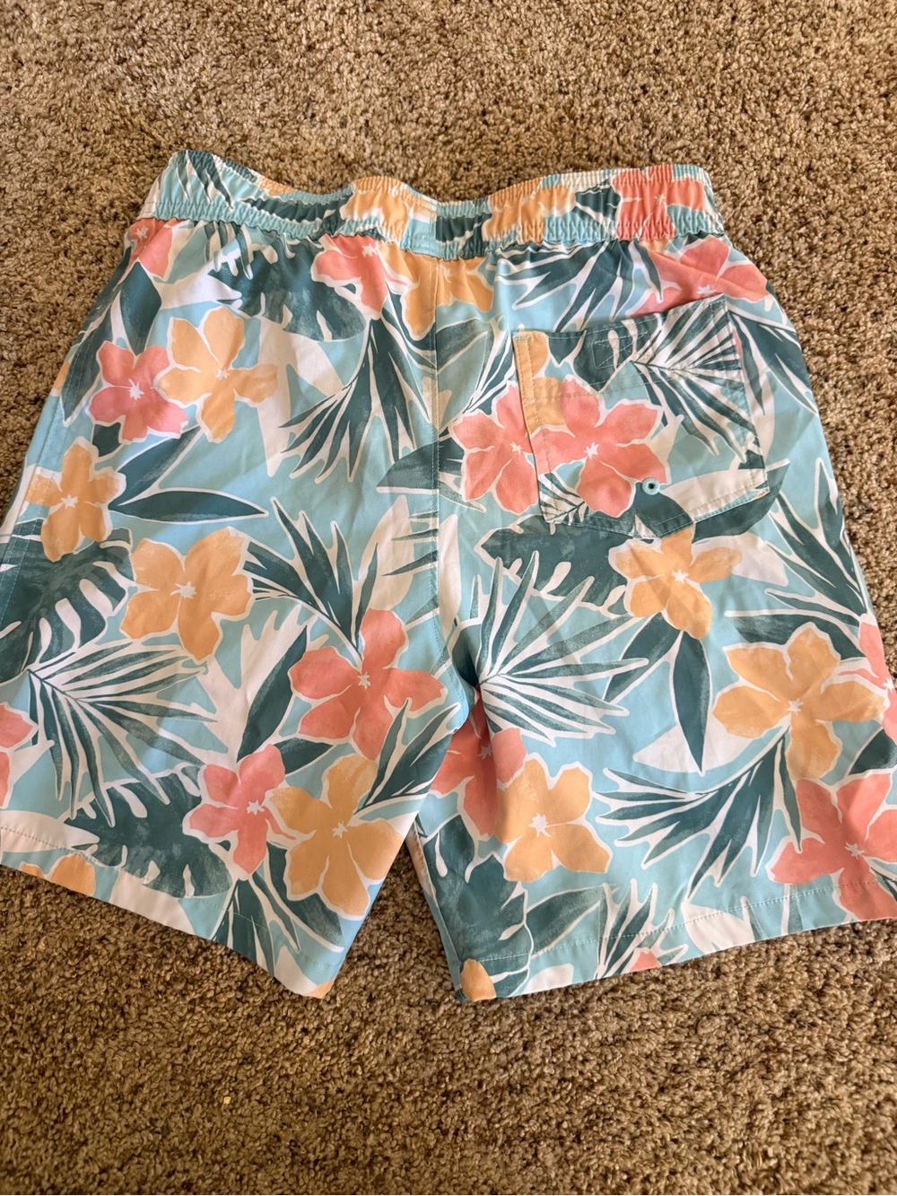 abercrombie kids Floral Swim Trunks in Teal, Coral, Yellow
